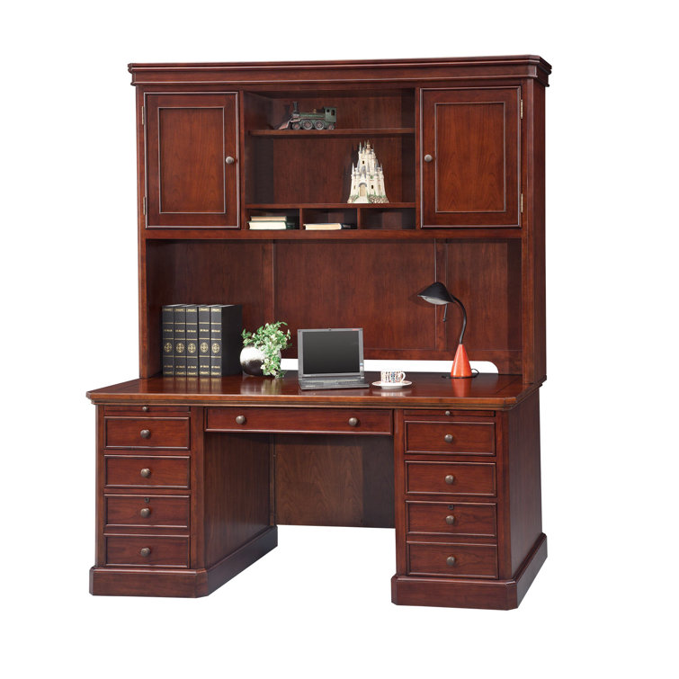 Lark Manor Draeger Solid Wood Executive Desk with Hutch & Reviews
